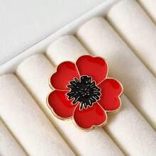 Rote Emaille Strass Kristall Diamant Mohn Brosche, Halloween Accessoires, Lehrertag, Weihnachtsgeschenk