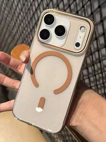 Luxury High Transparency Magnetic Shockproof Phone Case Compatible With IPhone 17ProMax 17Pro 17 Air 17 16 15 14 13 12 Pro Max 11 Cases Shockproof Back Cover Wireless Charging - Transparent Gold - View 3