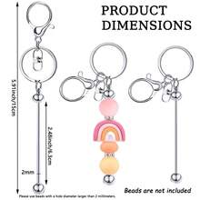 5/10 件串珠钥匙扣带，散装串珠 DIY 空白钥匙扣金属串珠钥匙扣配件，适用于串珠钥匙扣工艺品，手工礼品（适合孔径大于 2 毫米的珠子）