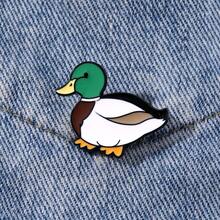 蓝绿色珐琅胸针 时尚鸭子装饰胸针 衣领徽章 包包别针 珠宝礼品 2025 新款圣诞男士礼物 包包别针 - 彩色 - 查看 1