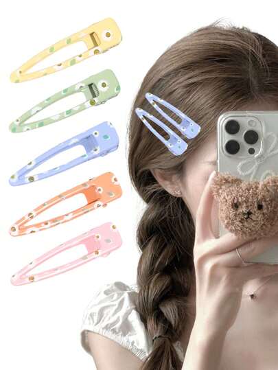 10pcs Delicate Floral Hair Clips, Seamless Alligator Hair Clips For Bangs, Sides, Everyday Use, Suitable For Washing Face, Makeup, Sports, Shopping, Party, Travel, Elegant & Versatile Hair Accessories, Ideal Gift For Valentine's Day, Thanksgiving, Easter, Ramadan, Birthday