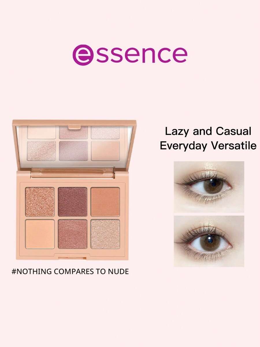 Essence 6-Color Matte Eyeshadow Palette, Fine Powder, Suitable For Women (Bordeaux Red/Modern Aesthetic) - Naked Land - View 1