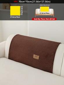 1PC Flannel Sofa Cushion With SF Leather Label, Anti-Slip Stripe Seat Pad. Protects 1 To 4-Seater Couches, Machine Washable, All-Season Use. - Multicolor - View 24