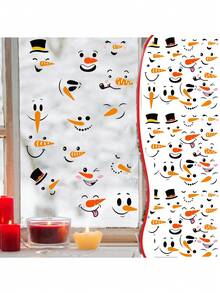 15/6 pièces Ensemble d'autocollants décoratifs avec expressions de bonhomme de neige pour Noël, décalcomanies statiques pour fenêtres, autocollants de fenêtre de Noël mignons et amusants avec expressions de bonhomme de neige, autocollants de décoration de maison pour Noël, convient pour la décoration de la maison, la décoration de fenêtre de Noël, les décalcomanies de vitrine, les autocollants de fenêtre DIY pour les décorations de Noël, la décoration de la pièce, la décoration murale, les autocollants muraux, les décorations de Noël pour la maison