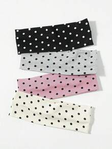 Polka Dot Pattern Hair Band, Casual Simple Hair Accessories For Women & Girls, Minimalist Headwear Suitable For Thick Hair - 黑色 - 查看 1