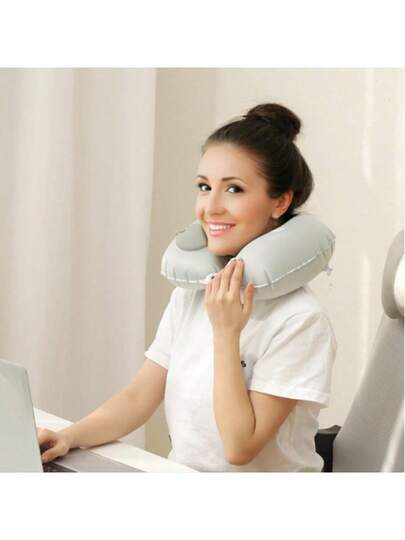 Inflatable Shaped Pillow, Pressure Neck TPU Airplane Milk Zijden Portable Travel