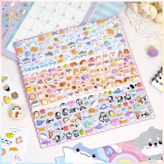 3D-skum tecknade djurklistermärken, stora dubbla lager söta 3D-bubbelklistermärken