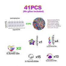 1 Set/41 piezas Joyería dental DIY con mariposas coloridas y cristales redondos, Set de decoración dental vintage Y2K, gemas dentales asimétricas adecuadas para uso diario, fiestas, San Valentín, unisex (excluye pegamento)