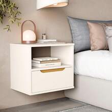 Mesa de Cabeceira Suspensa Jatobá Quarto com 1 Gaveta