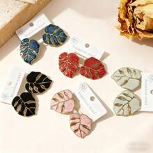 Enamel Leaf Earrings For Women Stainless Steel Statement Jewelry Chic & Sweet Style For Every Occasion