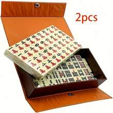 Luxury Gift: Mini Mahjong Set With Elegant Snake Skin Box, Compact Portable Travel Mahjong Game Set With 146 Tiles, Dice And Portable Storage Box - Perfect For Travel, Family Entertainment! Indoor & Outdoor Game, Great For Halloween, Thanksgiving Gifts - Multicolor - View 7