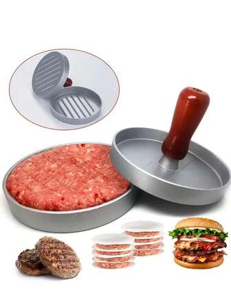 1pc/2pcs BestSeller Hamburger Patty Press - Premium Non-Stick Burger Press With Ergonomic Handle, Alloy Steel Grill Mold For Beef, Cheese & Veggie Patties - Perfect For BBQ, Barbecue & Outdoor Grilling, Sturdy Construction | Smooth Operation, Patty Press, Burger Smasher Press