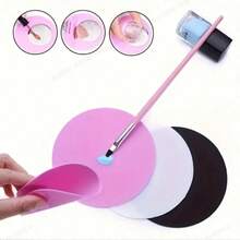 Paleta de Esmalte de Unhas, Tapete Redondo de Silicone de Uso Múltiplo, Suporte para Copos e Abridor de Garrafas, Descanso Dobrável e Lavável para Bebidas e Café, Tapete de Utilidade de Uso Múltiplo para DIY