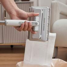 Automatic Hands-Free Floor Cleaning System, One-Button Cloth Replacement - Made Of Heavy-Duty ABS Material, Robot-Like Design, Can Be Wall-Mounted/Cabinet-Mounted, Saves Space, Compatible With Standard Cleaning Cloths, Ideal For Home And Commercial Use (Kitchens, Bathrooms, Windows). - trắng - Xem 3