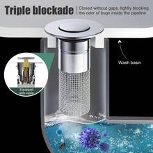 Universal Bathroom Sink Hair Catcher & Drain Strainer - Stainless Steel Pop-Up Stopper With Fine Mesh Basket, Anti-Clog Filter For Hair & Soap Scum, Easy Install & Clean, Fits Most Sinks - 2個 - 查看 3