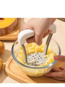 1pc Manual Potato Masher, Potato Crusher, Durable Plastic Manual Mash Tool, Kitchen Vegetable Fruit Crushing Tool, Crusher G Press, Essential Kitchen Tool