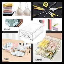 Pantry Organization And Storage Refrigerator Organizer Bins Fridge PullOut Drawer Containers Stackable Storage Bins For Kitchen Cabinet Closet Bathroom 2 PACK 12.6L X 8W X 4.4H - Trong suốt - Xem 4