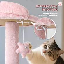 Cat Tree, 70 Inch Cat Tree Tower With 2 Condo, Tall Cat Tower With Scratching Post, Cat Climbing Tower, Cat Tree For Indoor Cats - Baby Pink - View 6