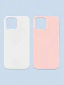 Bộ 2 ốp lưng điện thoại tối giản màu trơn, hồng và trắng, tương thích với iPhone 16, 16 Pro Max, 16 Pro, 16 Plus và các dòng điện thoại Galaxy. - Nhiều màu - Xem 47