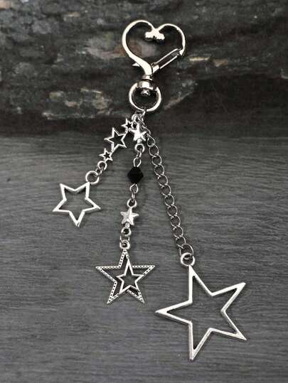 1 pieza Accesorio retro estilo gótico con estrella desmontable para zapato, colgante, llavero, pulsera, accesorio de bolso, diseño personalizado de gato, estrella, pez para mujer