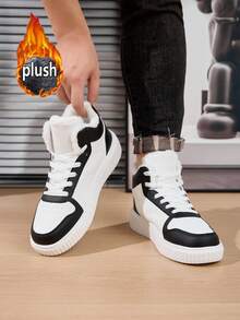 Unisex Couple Shoes Size 36-45, Women's Casual Shoes, Men's Athletic Shoes, Lace-Up Soft Bottom Comfortable Men's Shoes, Warm Padded Men's Cotton Shoes, Lightweight High-Top Versatile Casual Shoes, Street-Style Skateboard Shoes