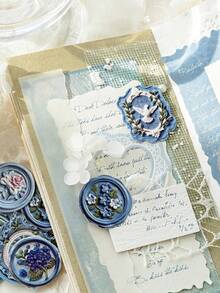 MOCARD 20张/包 压纹蜡封贴纸，复古创意美学贴纸，DIY装饰拼贴工艺用品，节日礼物，个性化剪贴簿学校文具剪贴簿用品