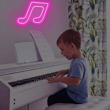 1pc Musical Note Neon Sign, LED Neon Light Battery/USB Powered Decorative Light, Table And Wall Decorative Light, For Girl's Room, Dormitory, Wedding Anniversary, Valentine's Day, Birthday Party, Home Decoration Light