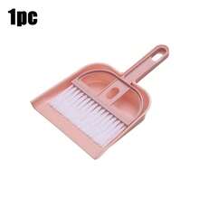Mini Dust Pan And Broom Set 1 Piece Dust Pan Brush Set Portable Plastic Brush Set For Utility Brush Keyboard Home Kitchen Sweeper Desk Desk Office - Pink