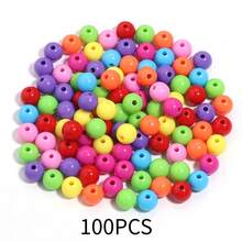 10-100 hạt/gói, hạt acrylic tròn màu trơn 6-20mm, kích thước ngẫu nhiên, thời trang giản dị dễ thương nhiều màu sắc trang trí Giáng sinh thủ công DIY, thích hợp làm vòng tay tình bạn, vòng cổ, trang sức, mặt dây chuyền, móc khóa, đồ trang trí. - Trộn màu ngẫu nhiên - lỗ nhỏ - Xem 19
