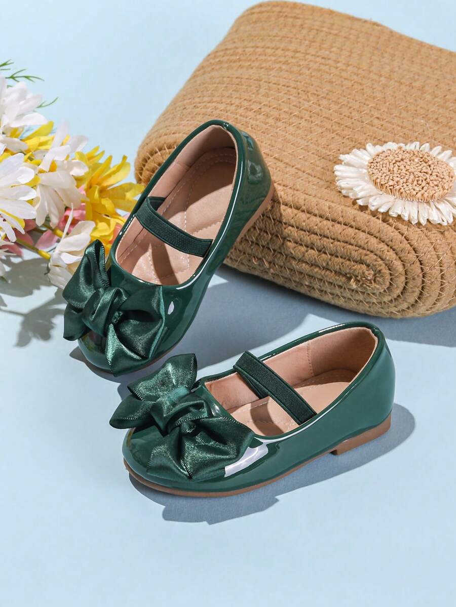 1 Pair Cute Floral Casual Comfortable Flat Shoes For Girls, Versatile For All Seasons - Green - View 1