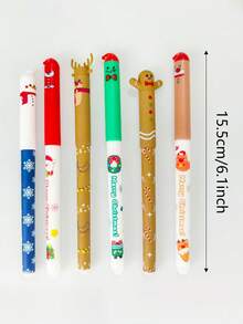 8 pezzi Set di penne gel cancellabili natalizie, penne neutre cancellabili creative a cartoni animati, adatte per feste di Natale, regali di Natale per bambini