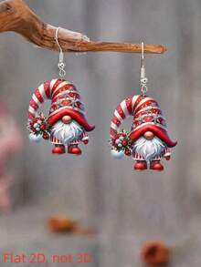 Hoa tai mặt dây chuyền hình ông già Noel đỏ thanh lịch 2D quyến rũ, phong cách thiết kế tinh tế, acrylic phẳng in hai mặt, quà tặng hoàn hảo cho Halloween, Lễ tạ ơn, Giáng sinh, Ngày lễ tình nhân, kỷ niệm, sinh nhật, ngày lễ, đa năng cho kỳ nghỉ, tiệc tùng, đeo hàng ngày - Nhiều màu - Xem 2