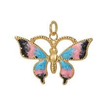 1pc Multi-Color Eye & Butterfly Palm Copper Pendant, & Unique, Handmade DIY Necklace, Bracelet, Keychain Jewelry Pendant, Suitable For Christmas Wear & Gift - Multicolor - View 12