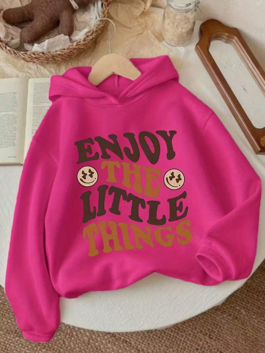 Sudadera hoodie dama mujer gorro capucha manga larga algodón bolsa canguro estampado pecho espalda estrella rocker suave pachoncita puños rib acanalados casual aesthetic homie cossy casa diario frio ciudad urbana moderna juvenil cómoda calientita - Rosa Fucsia - Ver 1