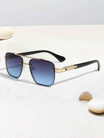 1 副复古金属双桥飞行员时尚休闲街头风格驾驶眼镜