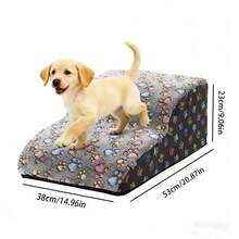 1pc Cartoon Pet Stairs, 2/3/4/5 Steps High Elastic Foam Climbing Ladder Suitable For Elderly, Disabled Pets To Access Sofa, Bed, Non-Slip & Removable