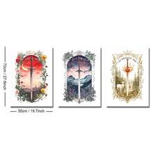 1/3 件无框植物花卉剑海报奇幻书卷墙艺术帆布印刷简约阅读角落书房美学装饰画适合爱书人士、公寓、客厅、卧室、现代家居装饰 - 彩色 - 查看 22