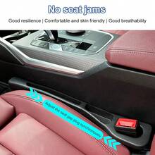 2-Piece Car Seat Gap Organizer With Spill-Proof Cover And Phone/Tablet Holder - Durable Plastic Storage Tray For Driver And Passenger Sides, Spill-Proof Cup Holder, And Multi-Slot Design; Space-Saving Car Accessory - Black - View 8