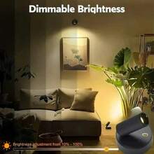 1pc ABS Material LED Wall Light, USB Powered, 360° Rotatable Night Light, Touch Switch, 3 Color Adjustable, Modern Standalone Or Magnetic Wall Mounted Spotlight For Indoor/Outdoor/Living Room/Dining Room/Bedroom/Bar Decor