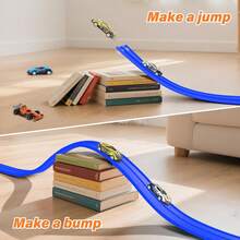 15ft Flexible Race Track With Suction Cups For Rollup Portable DIY Racing Course - Attachable To Windows And Doors For Collision, Jumping, Tunnel Loops, And Theme Challenges - Ideal Indoor Sports Playset For Family Fun, Easy Setup, PVC Construction, Lightweight And Foldable With Quick-Release Clips, Suitable For Parties, Holidays, And Creative Learning, Enhancing Coordination, Spatial Awareness, And Motor Skills In Kids And Teens - Multicolor - View 6