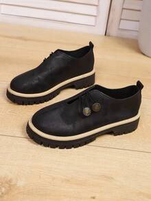 New European And American Imported Soft Bottom Flat Heel Loafers, Comfortable Versatile Casual Granny Shoes/Mom Shoes/Loafers, Thick Sole Flats For Women - Black - View 6