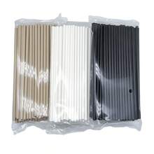 100pcs/Pack Solid Color Paper Straws, High Quality Durable Straws 6*197mm, White/Black/Kraft/Pink/Yellow/Green/Dark Green/Light Blue/Blue/Red | Suitable For Restaurants, Bars, Birthdays, Weddings, New Year, Valentine's Day, Graduations, Parties, Drinking Straws, Kitchen Supplies - Multicolor - View 9