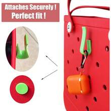 4pcs Hooks Accessories Bogg Bags, Insert Charm Cutie Cup Holder Connector Key Holder Holder, Pink - màu xanh lá - Xem 3