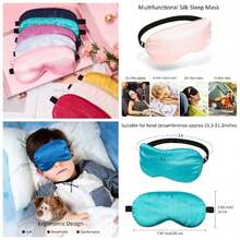 12 Piezas Antifaz para Dormir de Seda Antifaz para Dormir de Seda Pura para Nios con Correa Ajustable Mscara de Ojos Suave y Suave. Cubreojos para Dormir Colores Surtidos - Varios colores - Ver 1