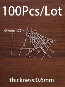 100Pcs/Lot 14K Gold Plated Stainless Steel Eye Head Pins Metal Eye Pins For Jewelry Making Findings DIY Handmade Make Bracelets Necklace Earrings Pendant Jewelry Pins Supplies - 9-shaped Needle - View 18