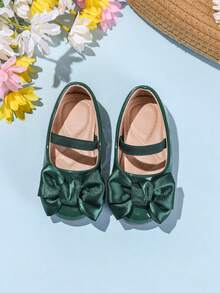1 Pair Cute Floral Casual Comfortable Flat Shoes For Girls, Versatile For All Seasons - Green - View 3