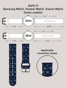 1pc Navy Blue Snowflake Soft Elastic Breathable Wristband Replacement Watch Band Compatible With Samsung, Garmin, Honor Smartwatches, 38mm 40mm 41mm 45mm 44mm 42mm 46mm 49mm, Fashionable Casual Multi-Color Silicone Watch Band Compatible With Apple Watch Ultra SE/11/10/9/8/7/6/5/4/3/2/1 - Multicolor - View 13