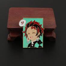 1 件热血卡通动漫鬼灭之刃成员镰门炭治郎、镰门祢豆子、吾妻善逸卡通人物胸针，时尚个性包包装饰精美胸针适合日常佩戴或作为礼物，收藏 - 彩色 - 查看 5