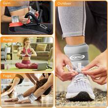 Pesas de Tobillo Ajustables para Fitness, Juego de Pesas de Entrenamiento de Fuerza de Mueca Tobillo y Brazo Pierna Pesos, Mueca con Correa Ajustable, para Ejercicio, Footing, Yoga, Gimnasio - Gris 2x1KG - Ver 8