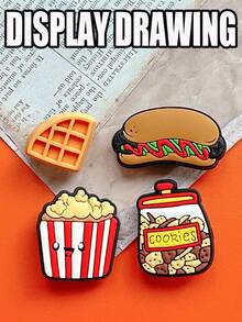 13 PCS Food Delight Series, Shoe Decorations, Cartoon Shoe Charm, Diverse Designs - Durable Shoe Decorations, Durable Shoe Accessories, Suitable For Slippers And Shoes, Perfect Birthday Gift Or Fashionable Accessory